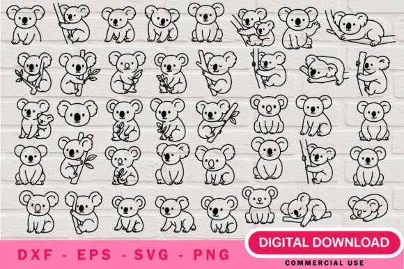 Download Koala Outline SVG Bundle - Koala Collection