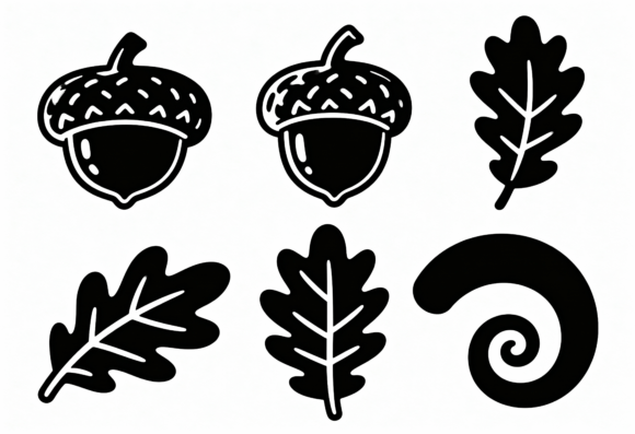 Download Oak Leaf Acorn Clipart Black White Icon - Acorn clipart Collection