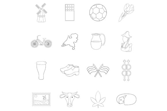 Download Netherland Travel Icon Set Outline - Travel icon set Collection