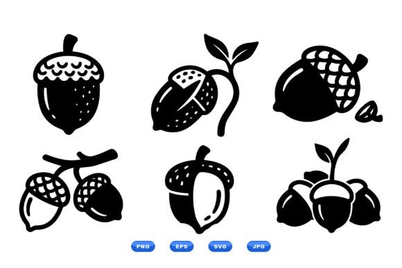 Download Autumn Acorn Clipart Set - Acorn clipart Collection